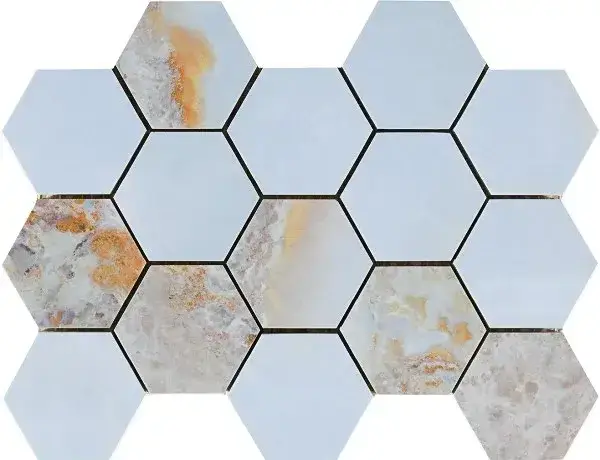 Мозаика MALLA HEX CR. LUX DANAE OPALO 32,5x22,5