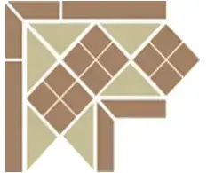 Керамогранит Corner LISBON-1 with 1 strip (Tr.03 Dots 04 Strips 04) 21.5х21.5