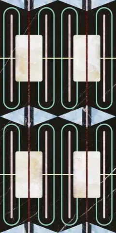 Керамогранит 769438 Chimera Decoro Empatia Nero Mat Ret 6mm 120x240