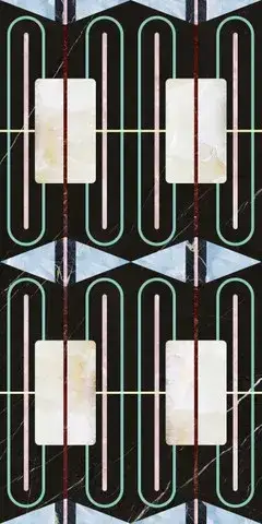 Керамогранит 769437 Chimera Decoro Empatia Nero Glossy Ret 6mm 120x240