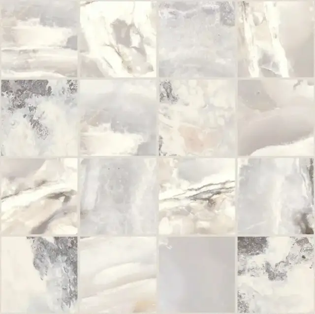 Мозаика 767780 Onyx&More White Blend Glossy Mosaico 6mm 7,5x7,5 30x30