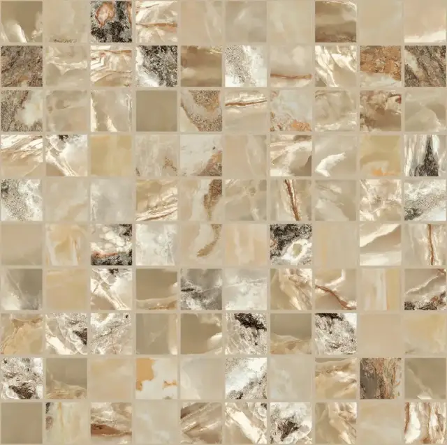 Мозаика 767760 Onyx&More Golden Blend Satin Mosaico 3x3 30x30
