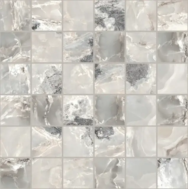 Мозаика 767645 Onyx&More Silver Blend Glossy Mosaico 5x5 30x30