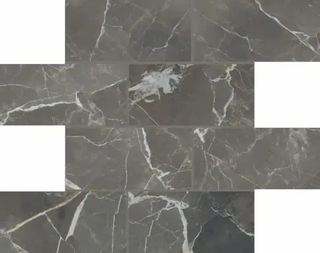 Мозаика 756817 Stones 2.0 Calacatta Black Glossy Muretto 6mm 7,5x15 30x30