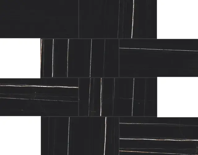 Мозаика 752809 Stones 2.0 Sahara Noir Glossy Muretto 6mm 7,5x15 30x30