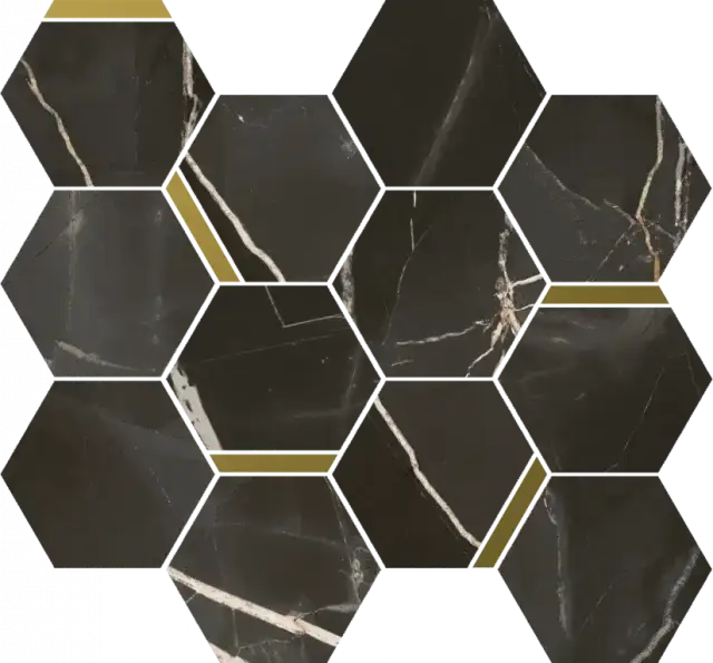 Мозаика 620110000226 Stellaris Absolut Black Mosaico Chic Nat 28.3x32.8