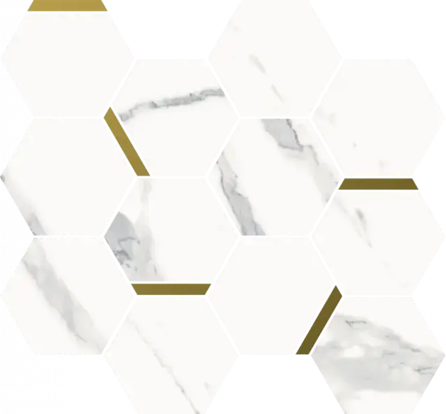 Мозаика 620110000220 Stellaris Statuario White Mosaico Chic Nat 28.3x32.8