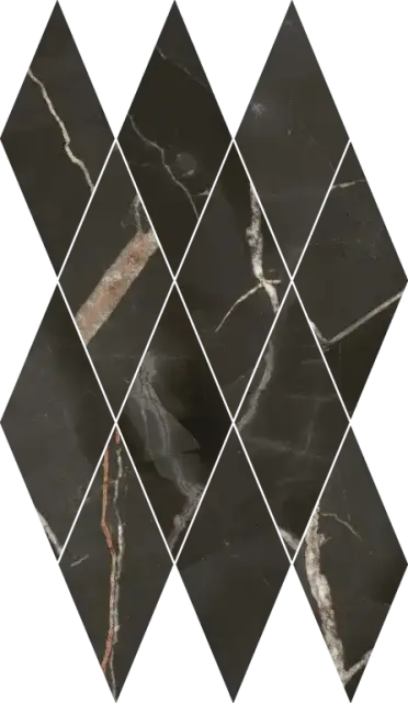 Мозаика 620110000208 Stellaris Absolut Black Mosaico Diamond Lux 28x48