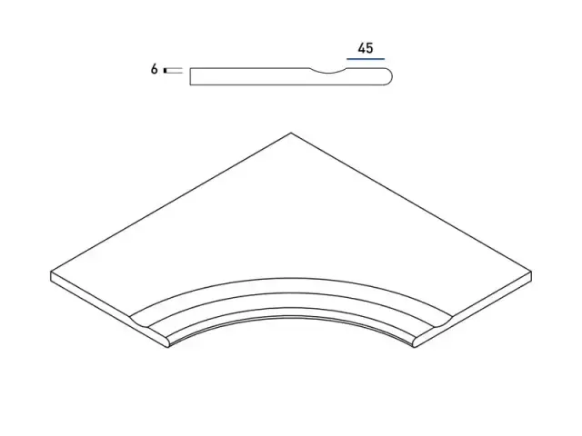 Керамогранит 620090000750 Бортик Миллениум Блэк с выемкой угловой закругленный 60х60