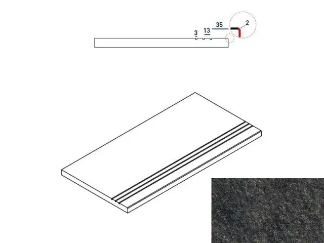 Керамогранит 620090000679 Бортик Рум Блэк грип Х2 30х60