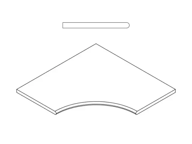 Керамогранит 620090000695 Бортик Скайфолл Гриджио Альпино угловой закругленный 60х60