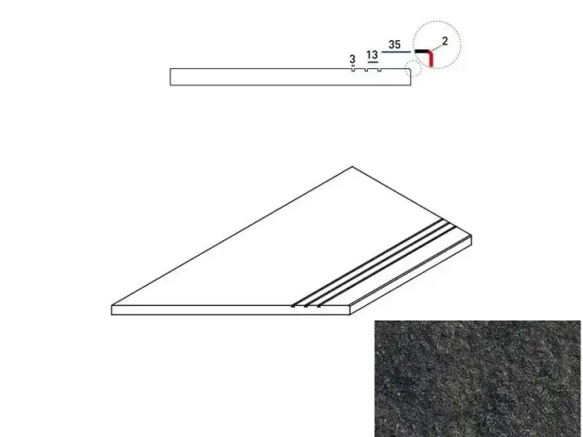 Керамогранит 620090000681 Бортик Рум Блэк левый грип Х2 30х60