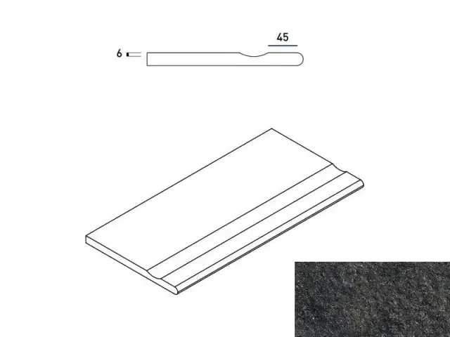 Керамогранит 620090000664 Бортик Рум Блэк с выемкой закругленный Х2 30х60