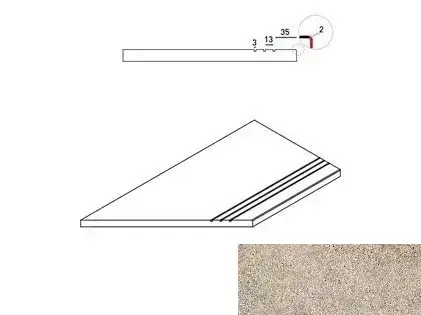 Керамогранит 620090000642 Бортик Эверстоун Дезерт левый грип Х2 30х60