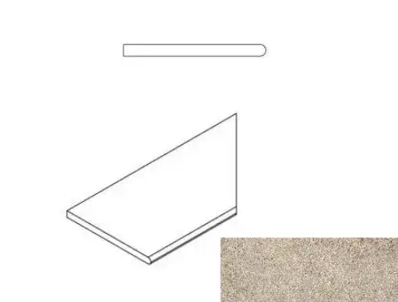 Керамогранит 620090000632 Бортик Эверстоун Дезерт закругленный правый Х2 30х60