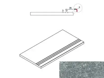 Керамогранит 620090000620 Бортик Дженезис Силвер грип Х2 30х60