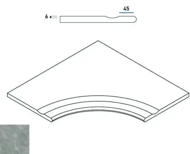 Керамогранит 620090000380 Climb ROCK BORDO SVASATO ANGOLARE ROUND 30 60x60