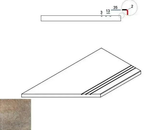Керамогранит 620090000271 EMERALD BORDO GRIP SX 30x60