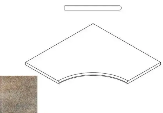 Керамогранит 620090000259 EMERALD BORDO ANGOLARE ROUND 30 60x60