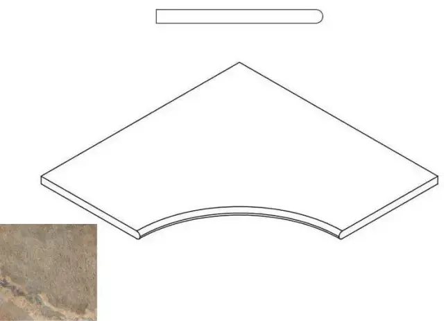 Керамогранит 620090000211 DARK BORDO ANGOLARE ROUND 30 60x60