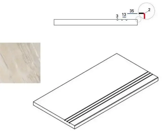 Керамогранит 620090000207 WHITE BORDO GRIP 30x60