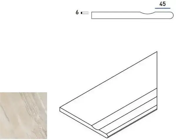 Керамогранит 620090000199 WHITE BORDO SVASATO ROUND DX 30x60