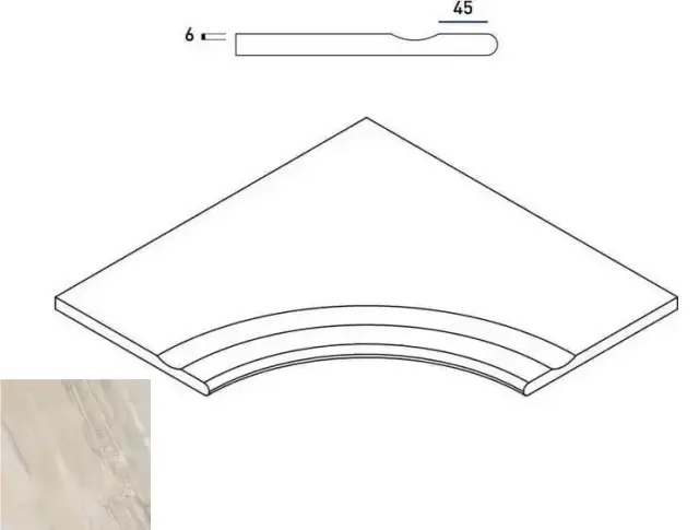 Керамогранит 620090000196 WHITE BORDO SVASATO ANGOLARE ROUND 30 60x60