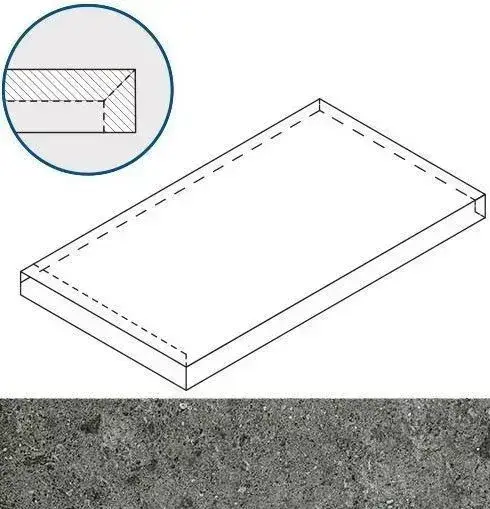 Ступени 620070001075 Ступень Дженезис Грэй угл.левая Х2 33х60