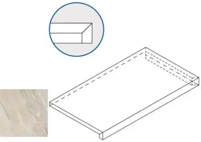 Ступени 620070000695 White X2 SCALINO ANGOLARE DX 30x60