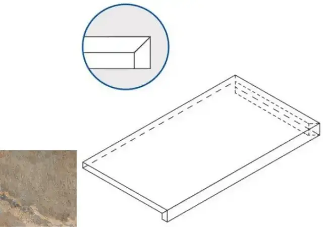 Ступени 620070000698 DARK X2 SCALINO ANGOLARE DX 30x60