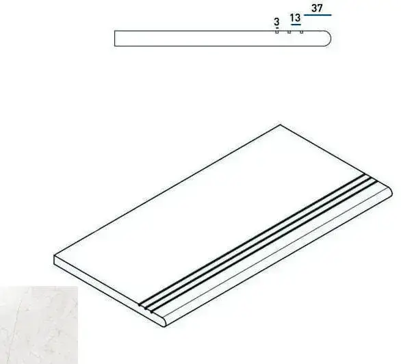Ступени 620040000045 PURE GRADINO ROUND GRIP SX 30x60