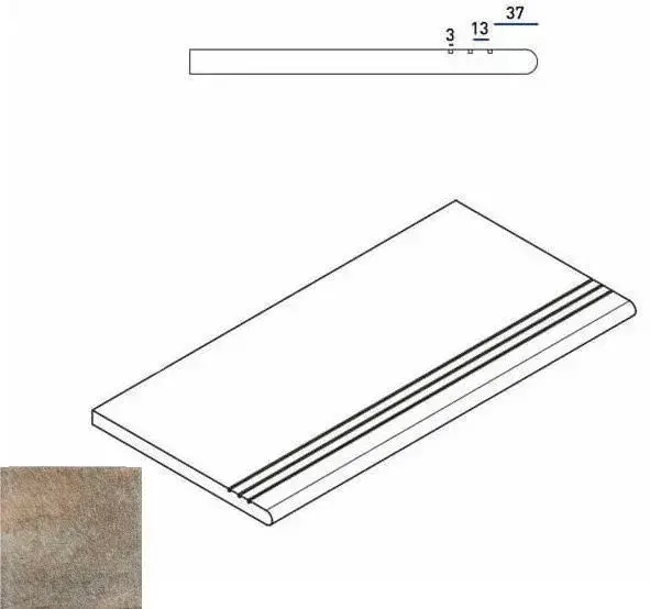 Ступени 620040000040 EMERALD GRADINO ROUND GRIP 30x60