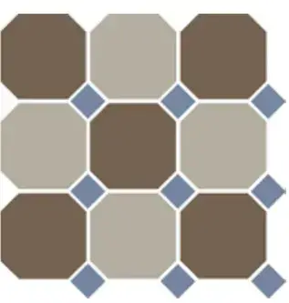 Керамогранит 4429+01 OCT11-B Coffe Brown 29 Beige 01 OCTAGON/Blue Cobalt 11 Dots (лист 30х30 9 штук+вставки)