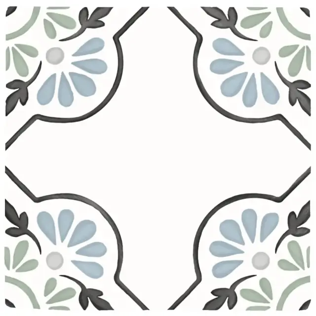 Керамогранит 31079 Tanger Blue Petals 12.3x12.3