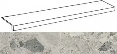 Ступени 620070002345 Continuum Stone Grey Scalino Frontale 33x160