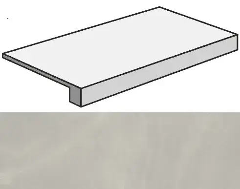 Ступени 620070002311 Continuum Silver Scalino Frontale 33x60