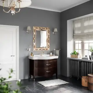 Tiffany World, Armony Nuovo Комплект мебели 110см, база с раковиной  JUB200/110T bi x1 AZZURRA JUBILAEUM, 2 ящика, доводчики Blum, 112x62см, напольный, Цвет: Moka