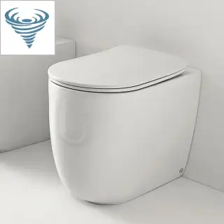 Kerasan Nolita Унитаз безободковый пристенный 55х35 см, Tornado, с креплениями WB5N, цвет: белый глянцевый