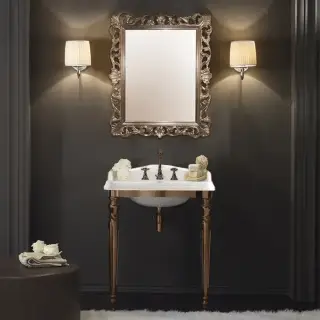 TW King Металлическая структура 73.5x54xh85см с раковиной на 1 отв, материал: латунь, напольная, цвет: бронза