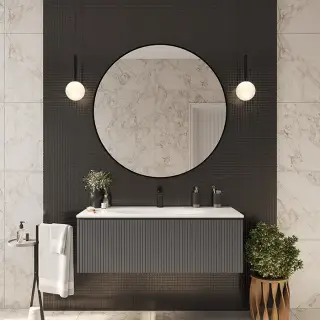 TW Shape комплект подвесной мебели 120х50см, с раковиной, с 1 выдвиж. ящиком с механизмом push-to-open, цвет: серый матовый RAL7016