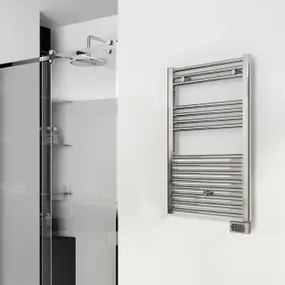 Irsap Ares Полотенцесушитель электр. 58.x81.8x3см (15 трубок-2 пром), мощность:400 ватт,с электр/термостатом, провод: 120см, цвет: хром