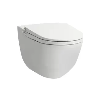 Laufen Cleanet Riva Унитаз-биде подвесной 60х39.5х40.5см, безободковый, пульт управления, с сиденьем, покрытие LCC, цвет: белый матовый