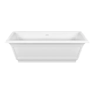 Gessi Eleganza Ванна отдельностоящая 180х85x55см, со сливом-переливом, цвет: матовый белый