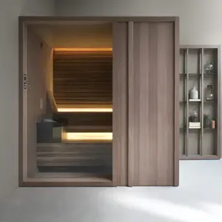 Effegibi Yoku S Door Био-Сауна 230x200х214см, угловая SX, цвет: черный орех