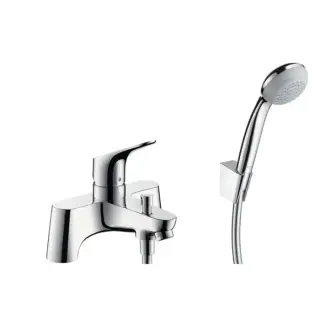 Hansgrohe Focus Смеситель на край ванны на 2 отверстия с переключающим вентилем и ручным душем Crometta 85 1jet