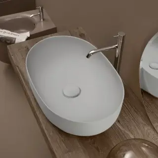 Kerasan Nolita Раковина 60х40 см, без отв., накладная, цвет: светло серый