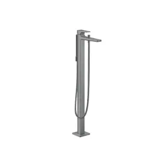 Hansgrohe Metropol Смеситель для ванны, на 1 отв, напольный, с ручным душем, излив 235мм, цвет: шлифованный черный хром