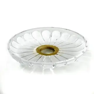 3SC Montblanc Лоток универсальный, крулый, настольный, цвет: прозрачный хрусталь/золото 24к. Lucido