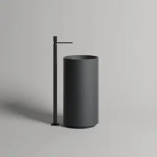 Salini  Armonia Раковина напольная 45х45х85см, без отв., без перелива, с донным клапаном, материал: S-Stone, цвет: RAL9005 матовый