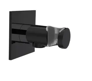 Almar Вывод из стены с держателем для душевой лейки, цвет: черный глянцевый PVD